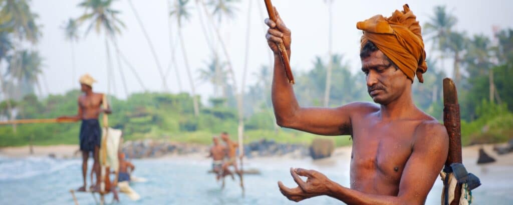 En bild på fiskare i Sri Lanka