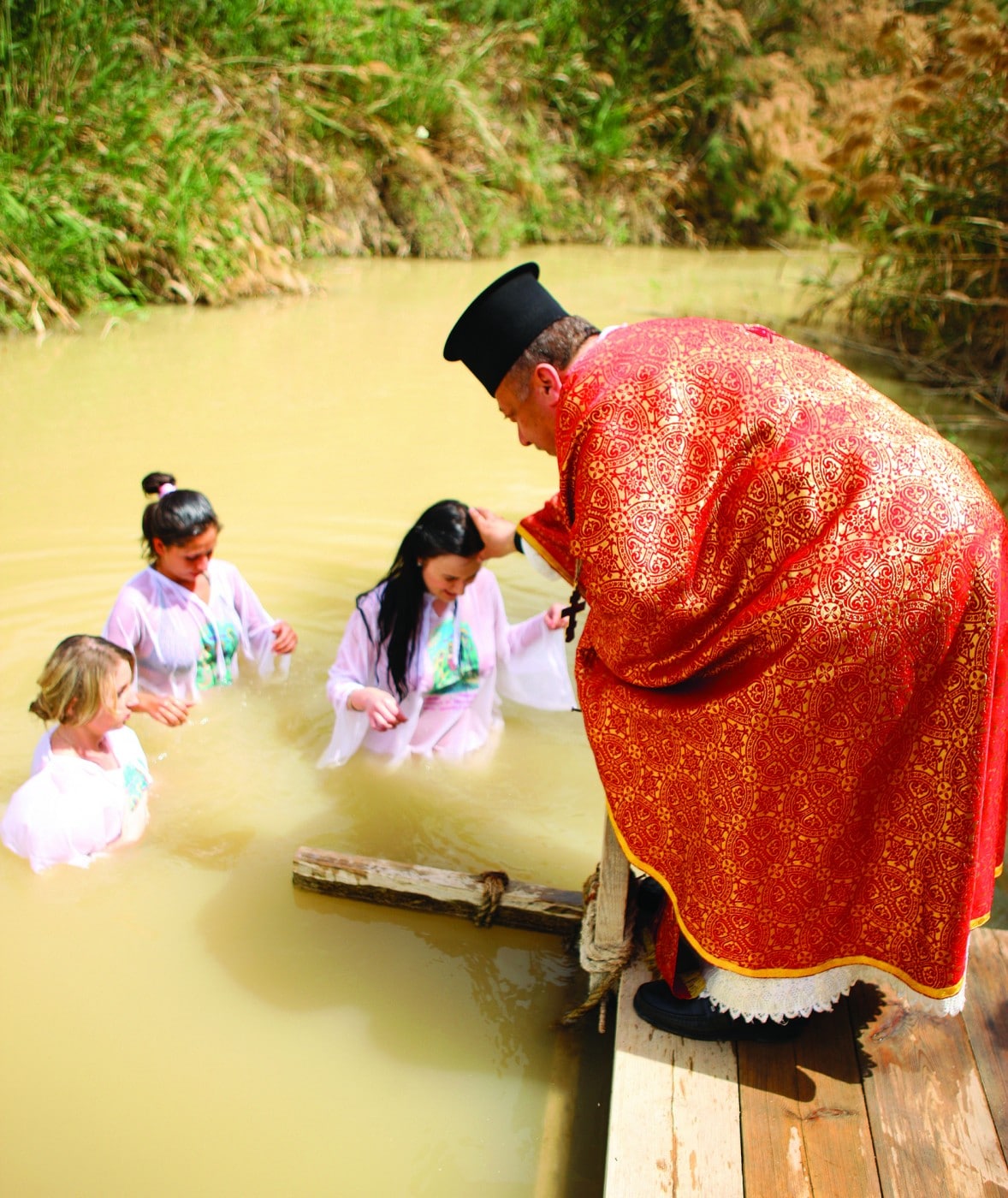 Baptising at Jordan river